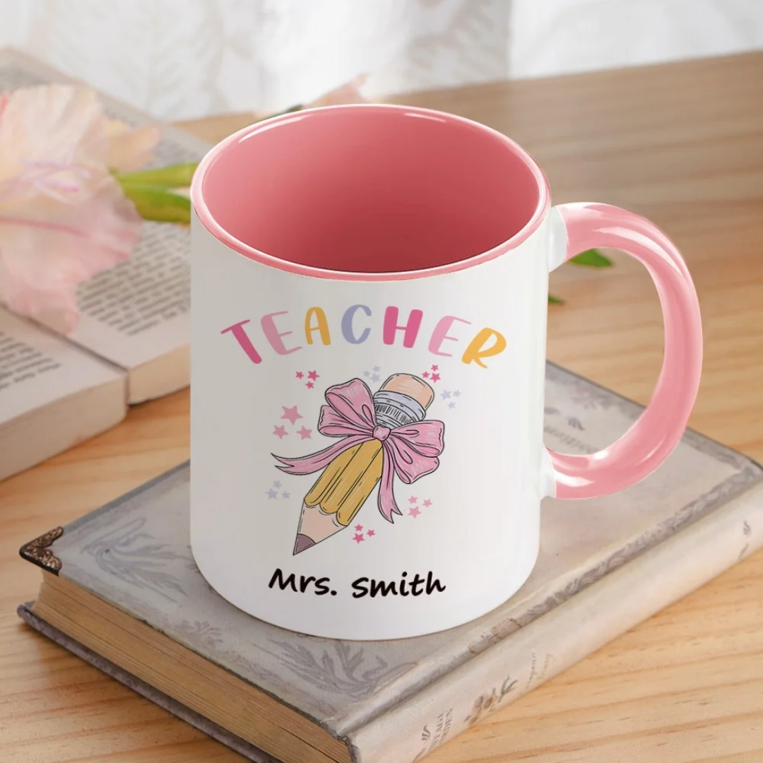Personalized 3-Tone Pink Ceramic Mug