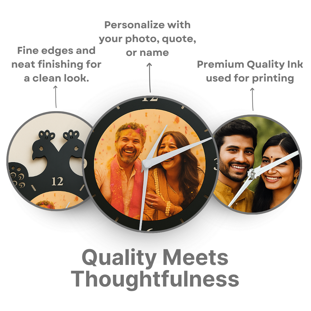 Peacock Personalized Photo Wall Clock