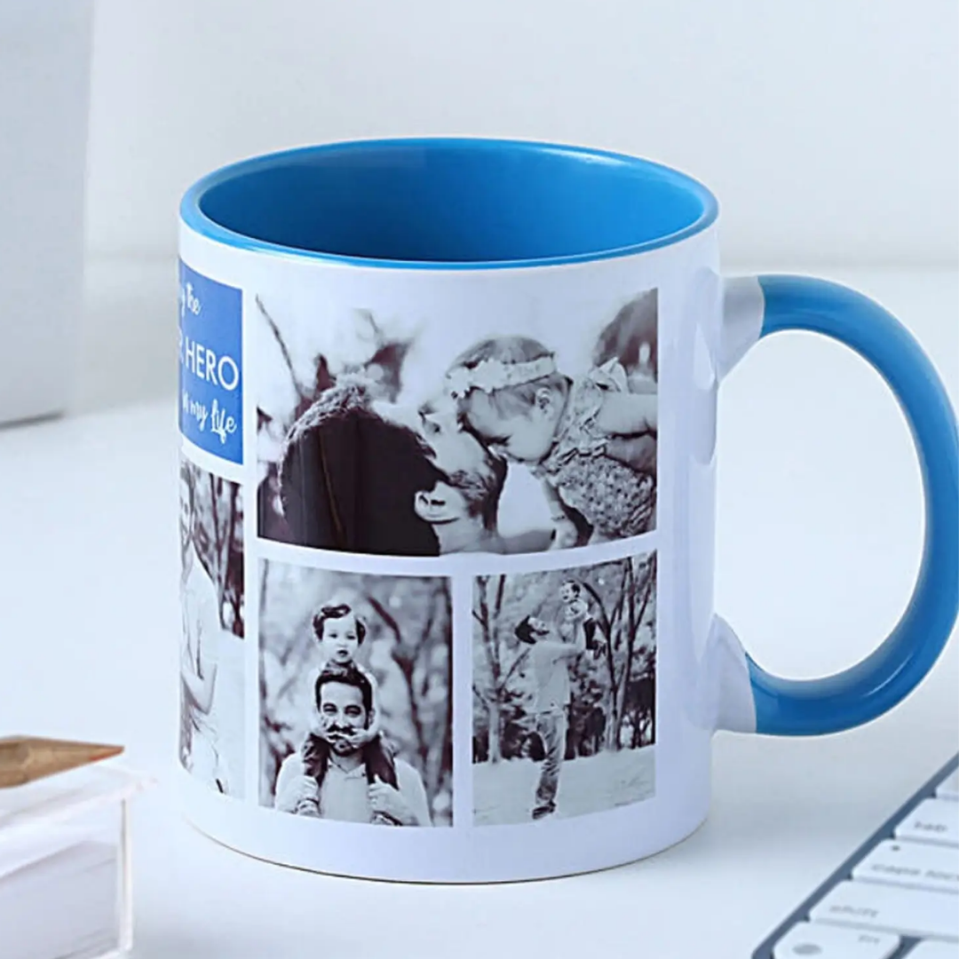 Personalized 3-Tone Light Blue Ceramic Mug