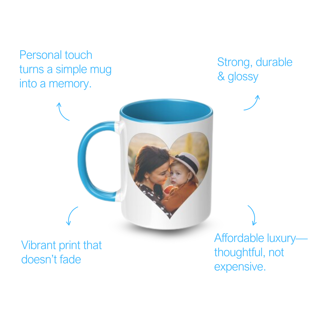 Personalized 3-Tone Light Blue Ceramic Mug