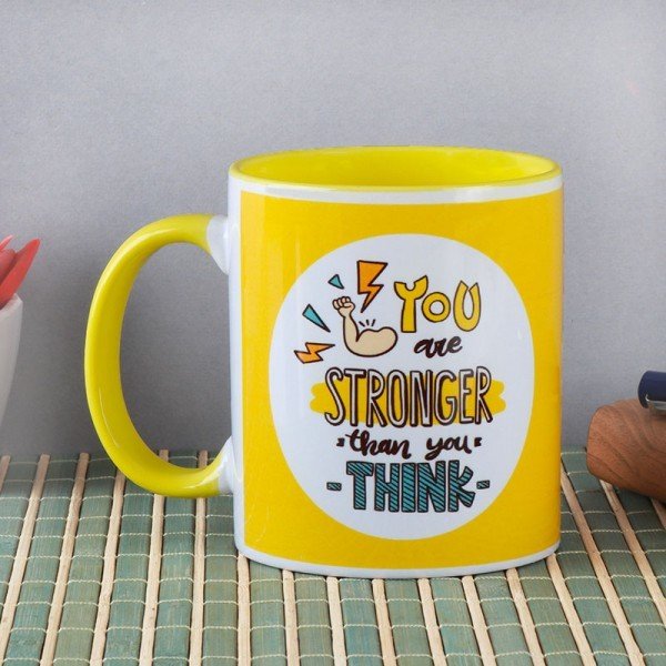 Vibrant 3 Tone Yellow Personalized Photo Mug 325ml | Custom Ceramic Gift Mug